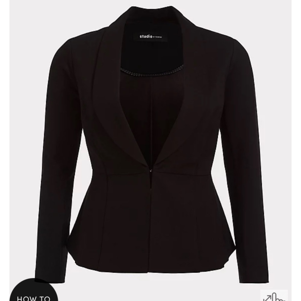 NWT TORRID STUDIO LUXE PONTE PEPLUM BLAZER